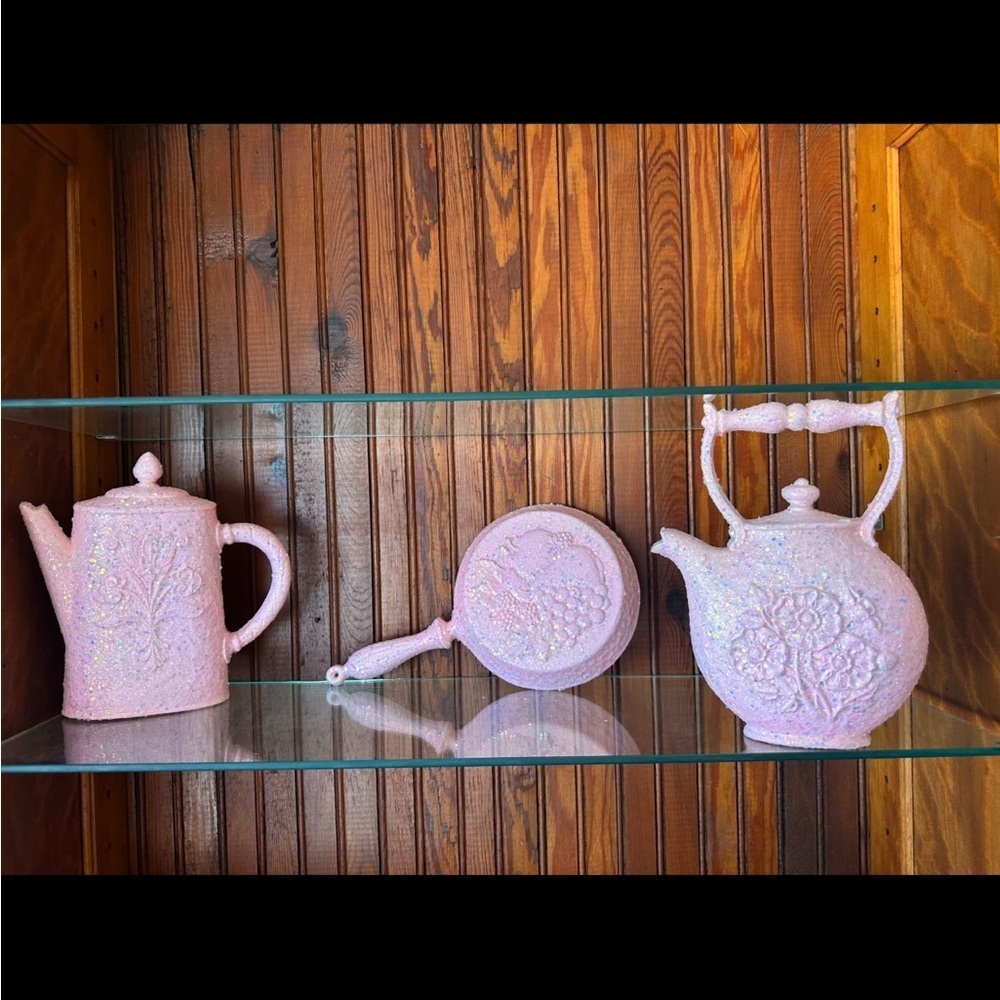 Pink Glitter Whimsical Vintage Homco Decor